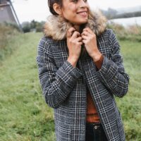 Manteau à carreaux femme Grain de Malice