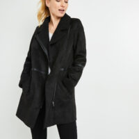 Manteau doux noir femme Grain de Malice