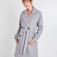 Manteau long gris femme Grain de Malice