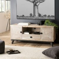 Meuble Tv MANDY Scandi 2 Portes 1 Tiroir 1 Niche