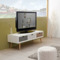 Meuble rectangulaire TV 3 tiroirs - Multicolore