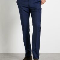 Pantalon ajusté New Slim homme laine Super 110's bleu CYRILLUS