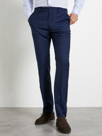 Pantalon ajusté New Slim homme laine Super 110's bleu CYRILLUS