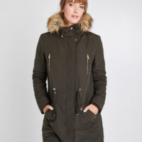 Parka kaki chaude femme Grain de Malice