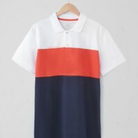 Polo color block homme marine/blanc/rouge CYRILLUS