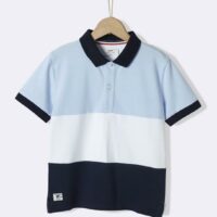 Polo colorblock Garçon ciel/blanc/indigo CYRILLUS