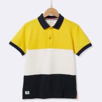 Polo colorblock Garçon marine/orange CYRILLUS