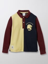 Polo en maille piquée collection Harry Potter Garçon marine/jaune/bordeaux HARRY POTTER