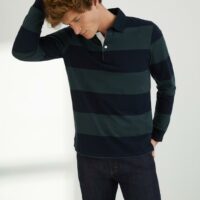 Polo rayé homme marine/vert CYRILLUS