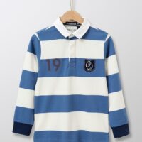 Polo-rugby Garçon blanc/bleu CYRILLUS