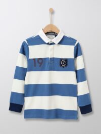 Polo-rugby Garçon blanc/bleu CYRILLUS