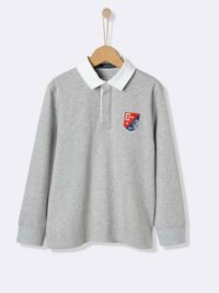 Polo-rugby Garçon gris chiné CYRILLUS