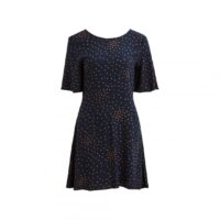 Promo : Robe manches courtes femme Vila - Imprimé Bleu Marine