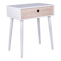 Promo : Table De Chevet Scandinave Blanche BASK