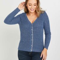 Pull 2 en 1bleu femme Grain de Malice