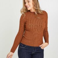 Pull à cote et col montant femme Grain de Malice