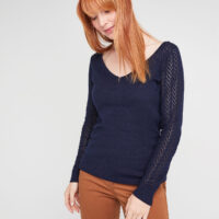 Pull ajouré en coton femme Grain de Malice