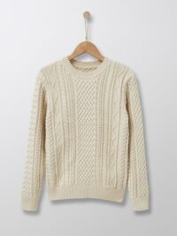 Pull avec torsades Garçon beige CYRILLUS