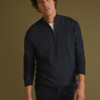 Pull col montant zippé marine CYRILLUS