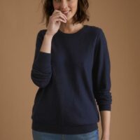 Pull col rond fantaisie femme encre CYRILLUS