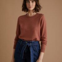 Pull col rond fantaisie femme tomette CYRILLUS