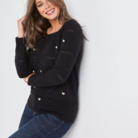 Pull en coton brodé femme Grain de Malice