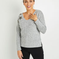 Pull en maille avec étoiles femme Grain de Malice