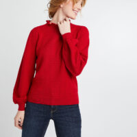 Pull fin rouge femme Grain de Malice