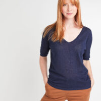 Pull marine dos fantaisie femme Grain de Malice