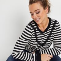 Pull marinière fantaisie femme Grain de Malice