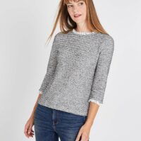 Pull rayé détails de broderie femme Grain de Malice