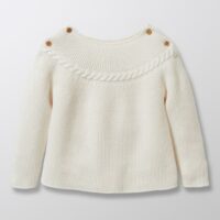 Pull torsadé Fille ecru CYRILLUS