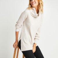 Pull tunique col roulé femme Grain de Malice