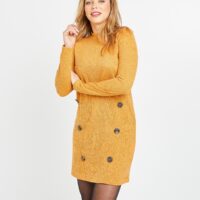 Robe en maille safran femme Grain de Malice