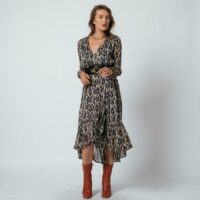 Robe longue imprimée croisée Mary