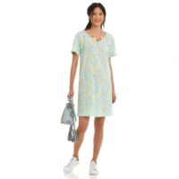 Robe manches courtes imprimé cachemire femme Bensimon - Bleu