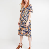 Robe mi-longue imprimé feuillages femme Grain de Malice