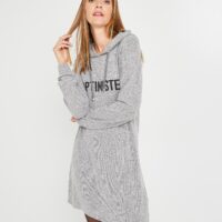 Robe-pull à capuche et message femme Grain de Malice