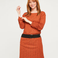 Robe terracotta ceinturée femmme Grain de Malice