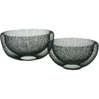 Set De 2 Paniers Ronds Pomax En Métal Noir D25/29Xh13/15 KABU