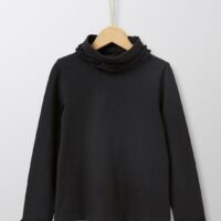 Sous-pull col fantaisie Fille noir/ froufrou doré CYRILLUS