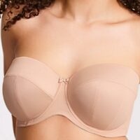 Soutien-gorge bandeau balconnets à armatures beige