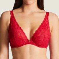 Soutien-gorge plongeant armatures rouge