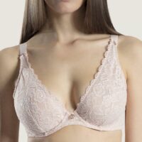 Soutien-gorge triangle plongeant armatures nude