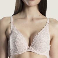 Soutien-gorge triangle plongeant armatures nude