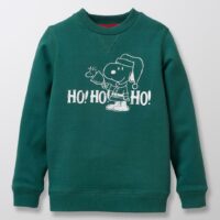 Sweat Enfant Cyrillus X Peanuts® - Collection Snoopy vert feuillage SNOOPY