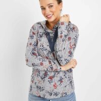 Sweat gris imprimé femme Grain de Malice