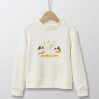 Sweat imprimé Fille ecru/ biche CYRILLUS