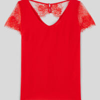 T-shirt en coton avec dentelle femme Grain de Malice