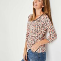 T-shirt en maille imprimé femme Grain de Malice